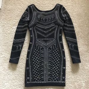 Jeweled Long Sleeve Bodycon Dress